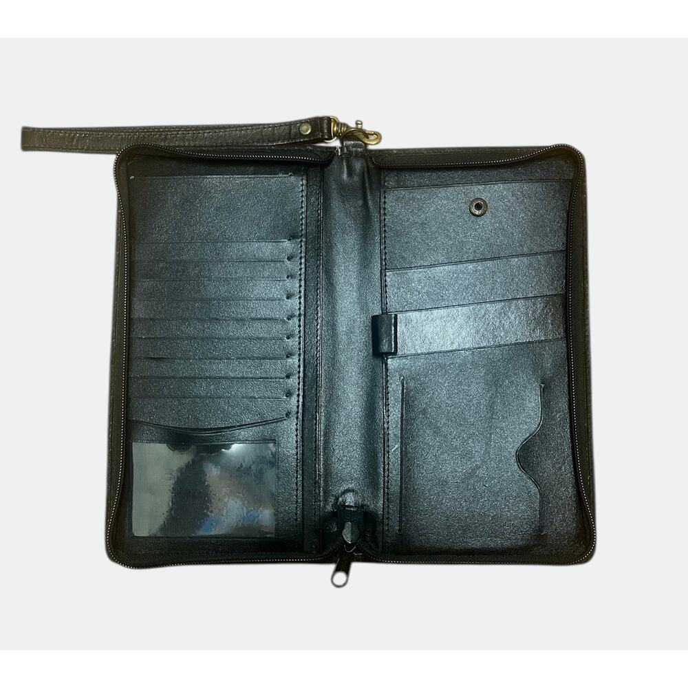 Vintage Executive Leather Zip Pouch for Travel, Wallet, Organizer 9.25x5x0.5